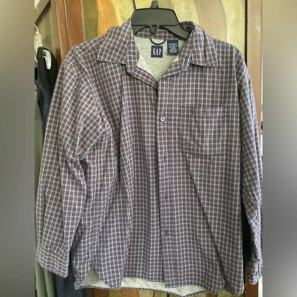Gap | Lined purple checked button down